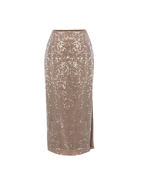 Elsava Brown Lume Sequin Skirt