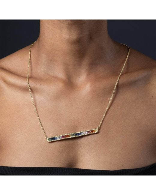 German Kabirski Metallic Lithos-Plated Sterling Necklace With Natural Raw Mixed Color Sapphires
