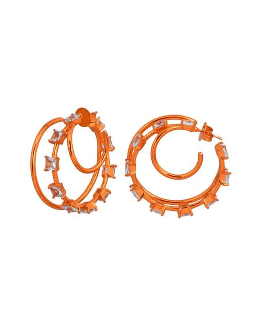 Lavani Jewels Orange Motoko Triple Hoops