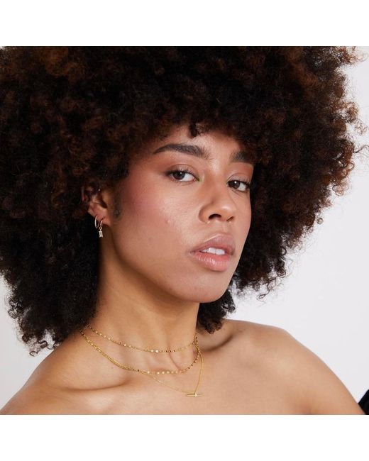 Bermuda Watch Company Metallic Annie Apple Kaia Sterling, Vermeil Baguette Charm Hoop Earring