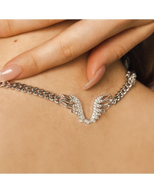 BLOOMTINE | Earth Angel HQ Metallic Archangel Halo Wings Premium Sterling Choker