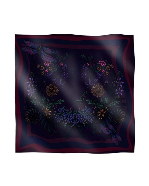 Natalia Petruch Blue Mountain Flowers Silk Handkerchief