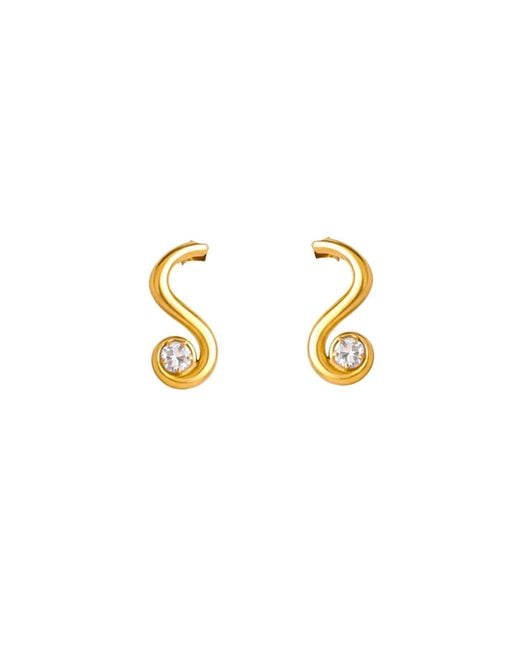 Lily Flo Jewellery Metallic The Shape Of Momentum Diamond Stud Earrings