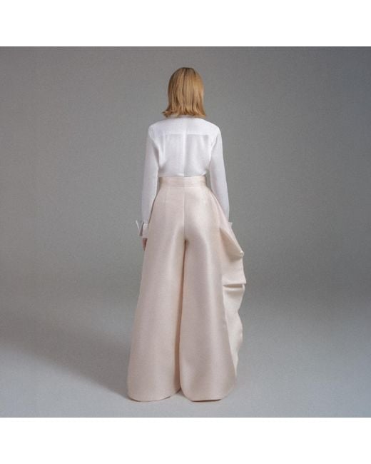 Madebyza Pink Blush Sculptural Wide-Leg Trousers