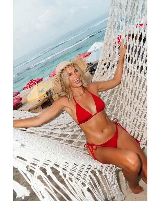 Chaude Swimwear Red Toni Triangle String Top