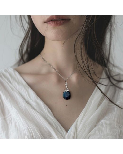 Ormiro Metallic Kundalini Snake Labradorite Vermeil Necklace