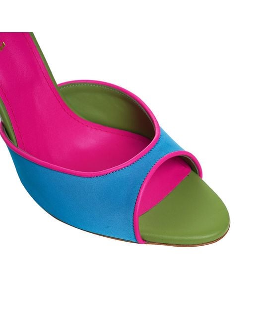 Ginissima Blue Vicky Heeled Sandals, Round Toe