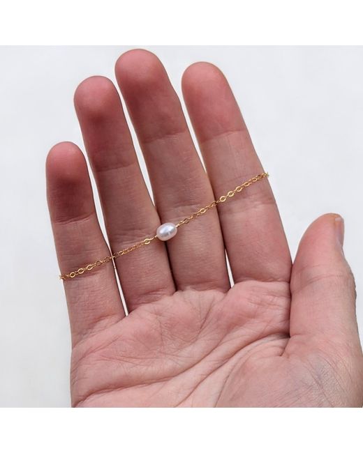 Kiri & Belle White Mini Cara Single Pearl Sterling Bracelet