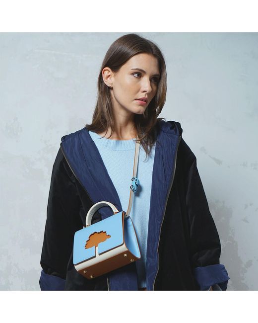 Absurde Blue One Way Small Leather Shoulder Bag