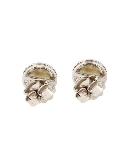 Artisan Metallic 18k Solid Gold Stud Earrings Ice Diamond Jewelry