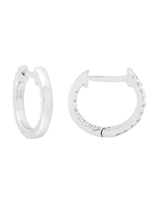 Artisan White Diamond Huggies Earrings