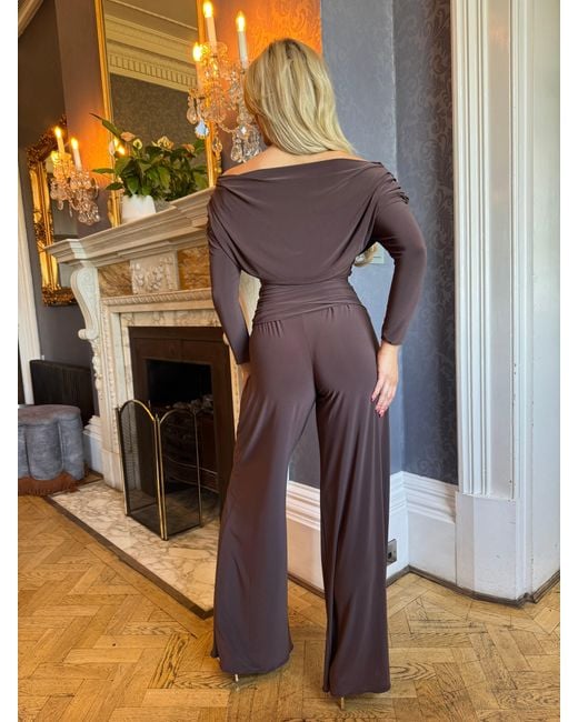 Atom Label Purple Carbon Jumpsuit With Sleeve