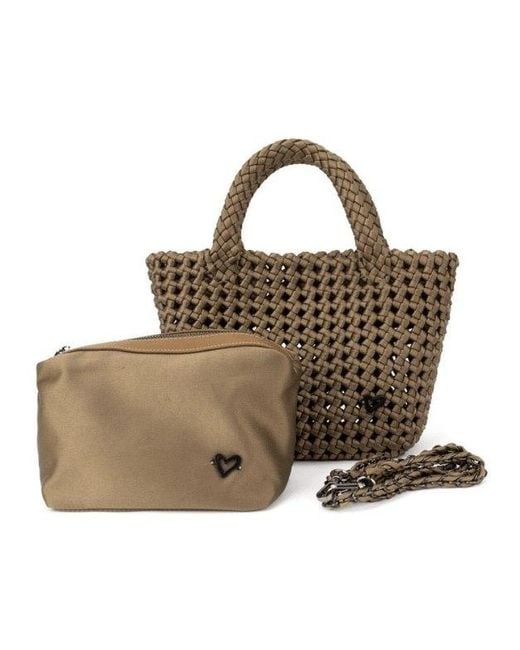 Prenelove Brown Cambridge Small Woven Hand-Knotted Tote