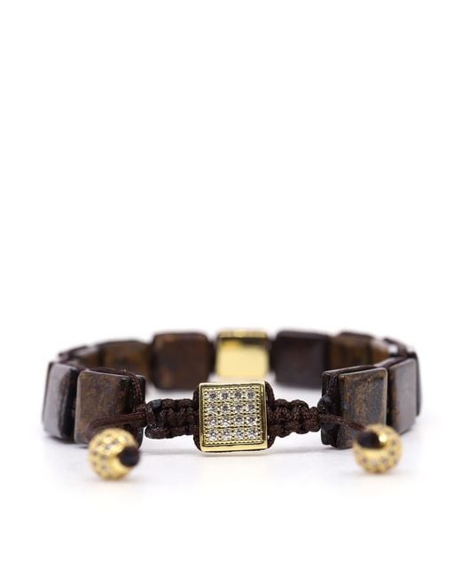 Shar Oke Brown Bronzite Square Bracelet for men