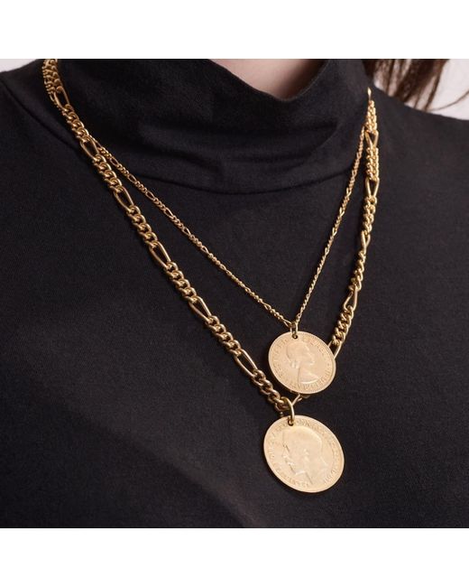 Caramel Vintage Jewellery Metallic Coin Layered Necklace