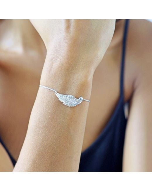 Seven Saints Metallic Angel Wing Bolo Friendship Bracelet, Over Sterling