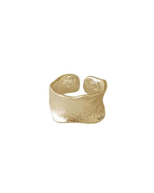 Janus Edinburgh Metallic Vermeil Paria Achmelvich Brush Stroke Textured Chunky Open Ring