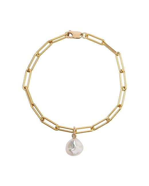 Ora Pearls Metallic Aetia Keshi Pearl Chain Bracelet