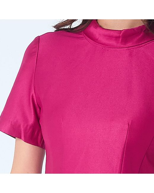 Smart and Joy Pink Taffeta Sailor Collar Dress