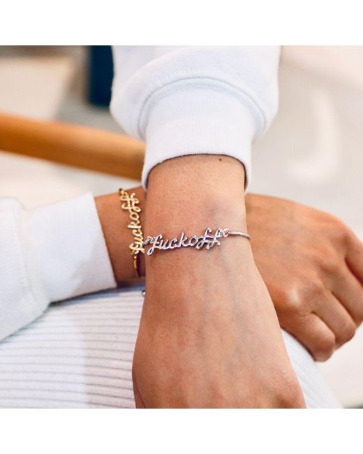 Rejected Hearts Club Metallic Fuck Off Adjustable Bracelet