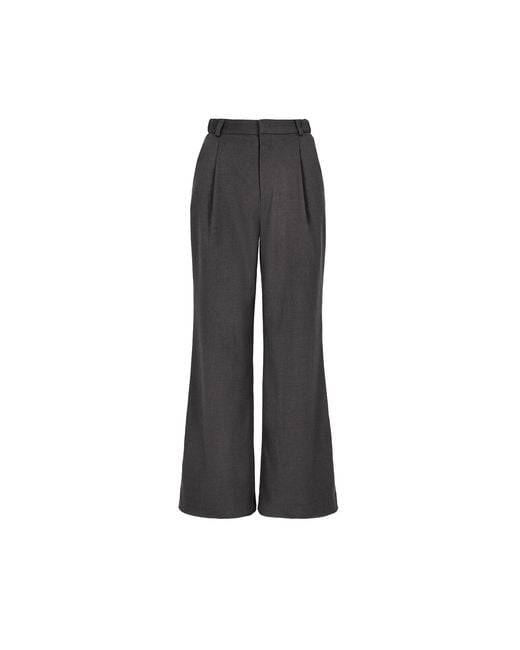 Mandragora Black Woolen Trousers With Straight Legs And Pleats