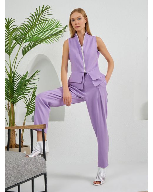 Lumina Eligma Purple Construct Vest Suit & Pants Ensemble