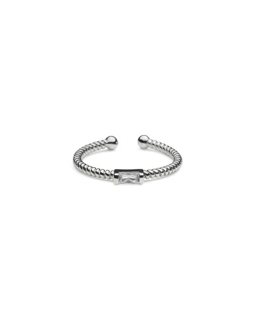 Shabella Nyc White Rectangle Adjustable Ring