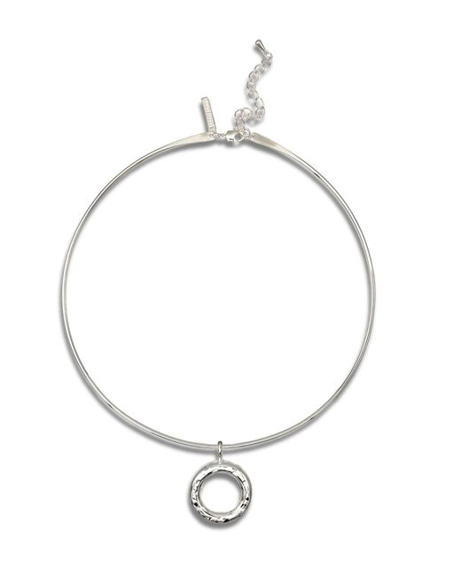 Jaredjamin Metallic Doughnut Pendant Collar Necklace