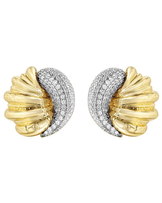 Onewildone Metallic Go Off Sculpted Two-Tone Pavé Earrings