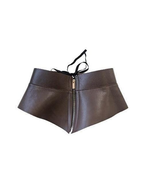 Circular Path Brown Lace Up Corset Belt