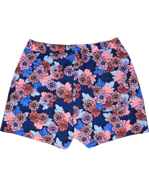 Lords of Harlech Blue Quack Snap Floral Swim Short for men