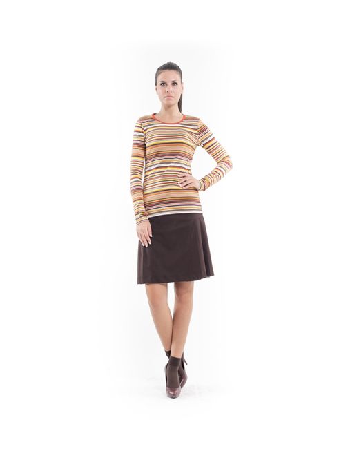 Conquista Multicolor Stretch Long Sleeve Stripe Top