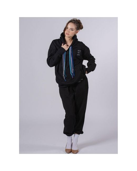 While We're Awake Blue Dark Multi String Hoodie