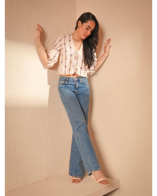 Rose & Nancy Pink Beatrix Cord Embroidered Shirt