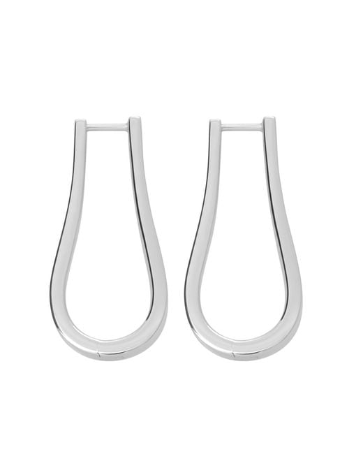 Lucy Quartermaine White Solid Sterling Petal Hoops Extra Large
