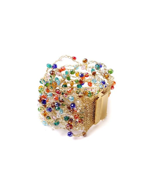 Lavish by Tricia Milaneze Metallic Multicolor Multi Strings Handmade Bracelet