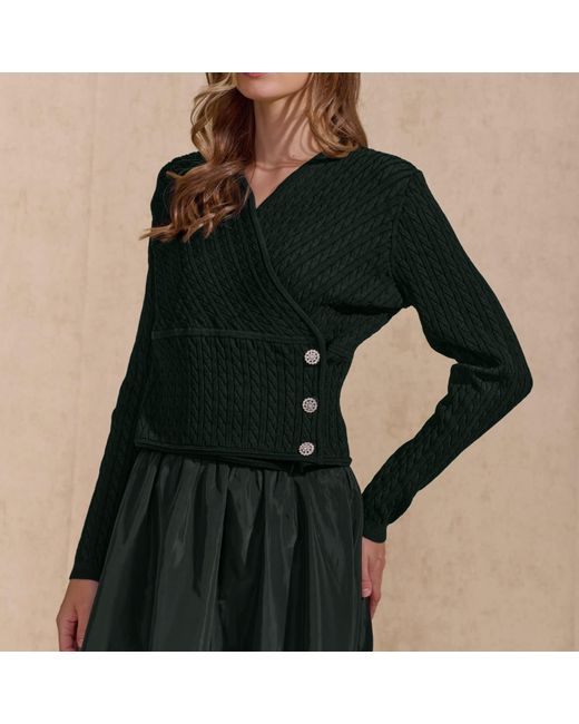 Roch Perel Green Embellished Cable Wrap