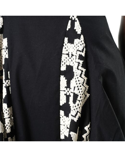 Metamorph Black Sleeveless Dress With Embroidered Details