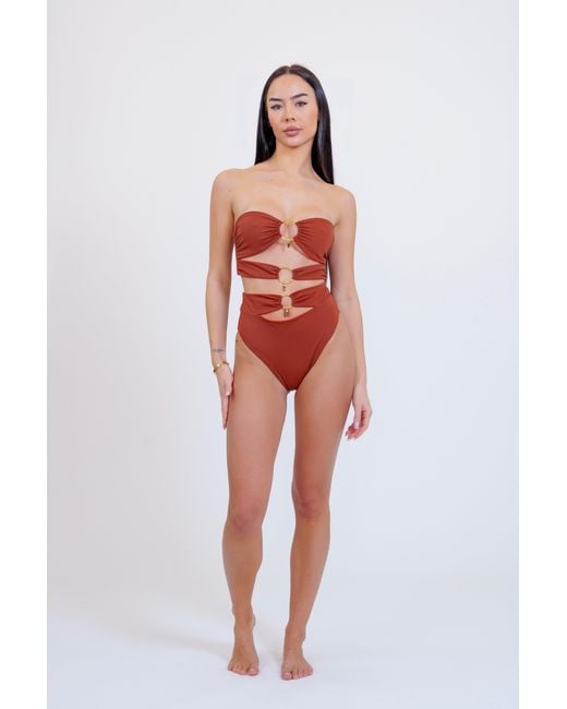 Haus of Mclees Orange Reversible Soluna Bikini Top
