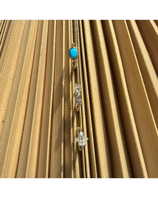 Zohreh Metallic Diamond & Topaz Scattered Huggie Hoop Earring 9K
