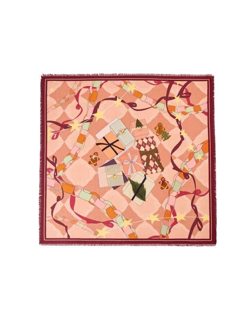 Asyii Pink Gift To Self Silk-Wool Square Scarf