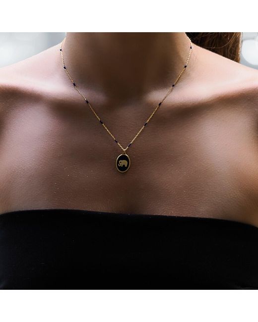 Ebru Jewelry Metallic Powerful & Lucky Elephant & Chain Necklace