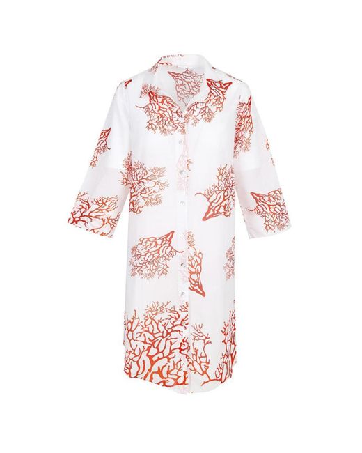 Monique Store White Coral Kimono