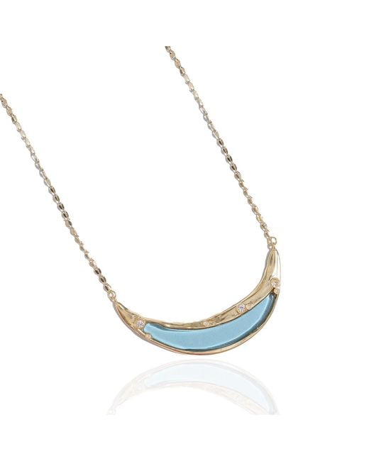 Rare Matters Jewelry Metallic Sparkles Curved Bar Pendant Necklace