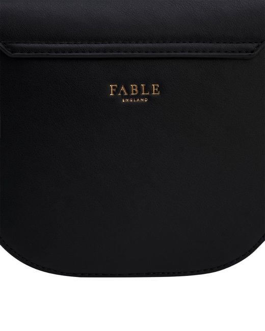 Fable England Black Beth Saddle Crossbody Bag