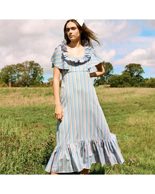 Lisa The Label Blue La La Lady Peggy Lipton Dress Long