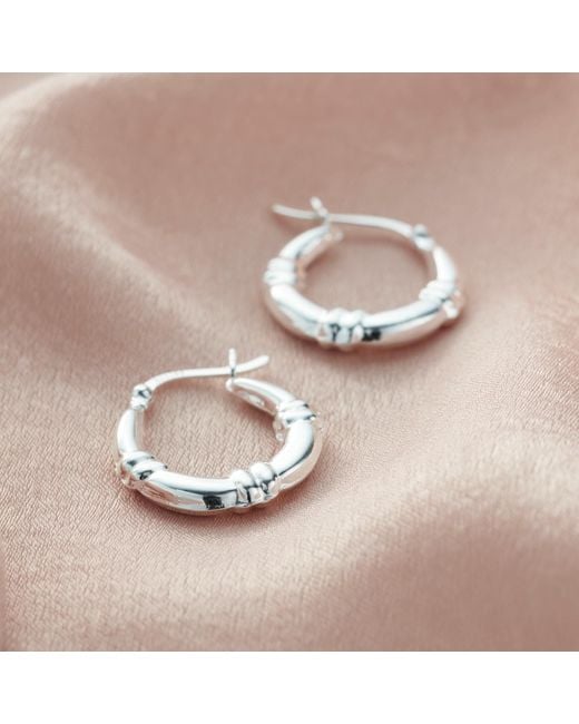 Posh Totty Designs Metallic Sterling Silver Creole Hoop Earrings