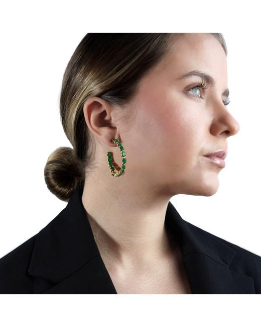 Bounkit Green Margaret Hoops Onyx