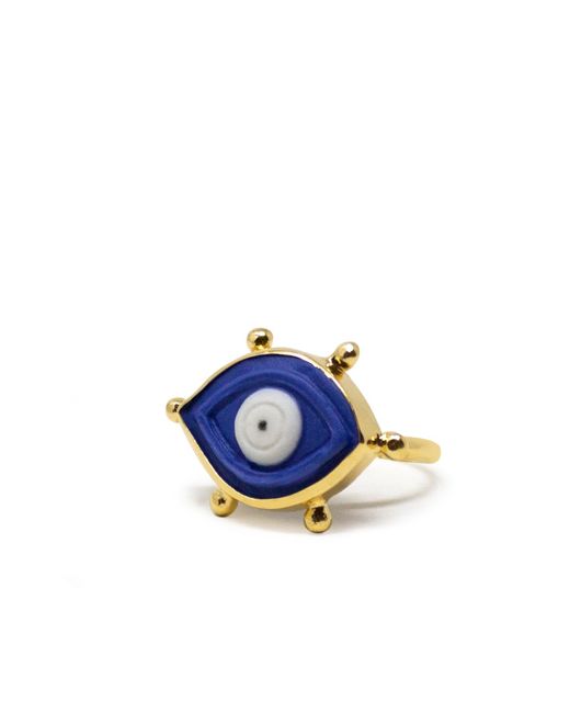 Vintouch Italy Blue Evil Eye-Plated Stacking Ring