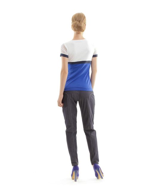 Conquista Blue Contrast Colour Short Sleeve Tee